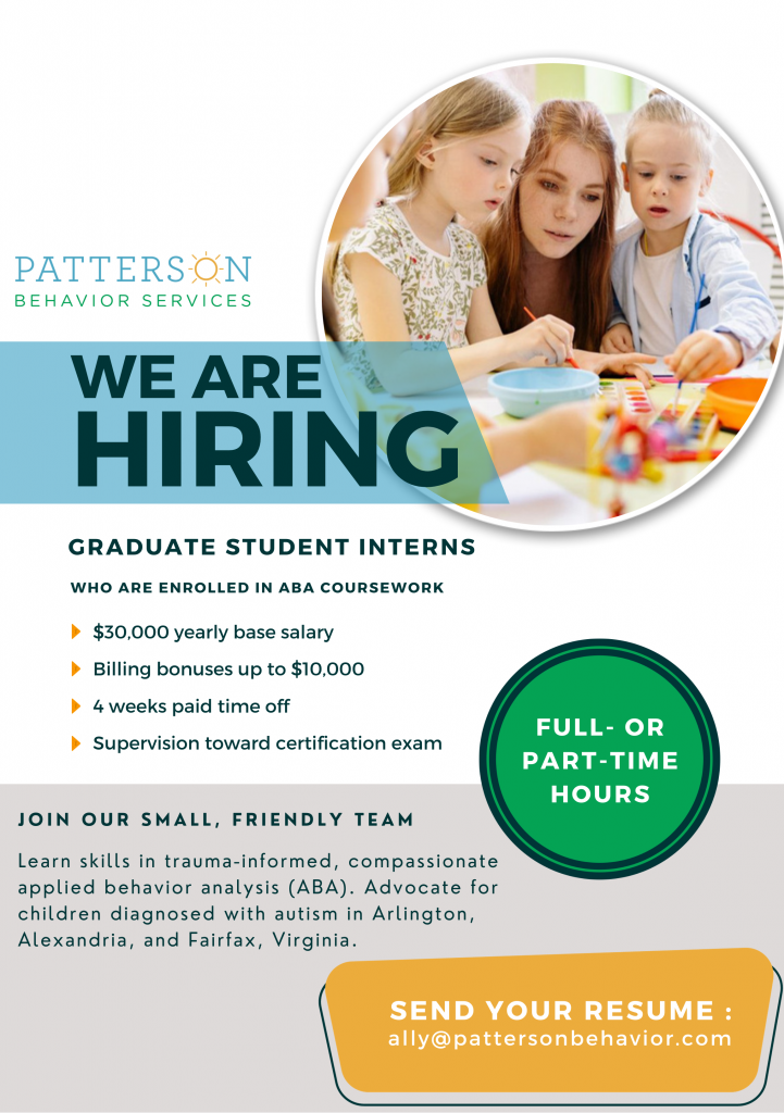 Graduate Student Interns - Patterson Behavior Services